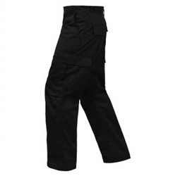 Black Twill Zipper Fly BDU Pants